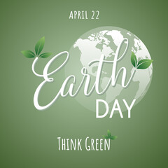 Earth Day background. Think green concept. Vector EPS10.