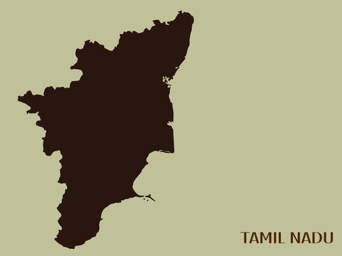 Indian state Tamilnadu Tamil Nadu  map vector , Tamiladu map . 