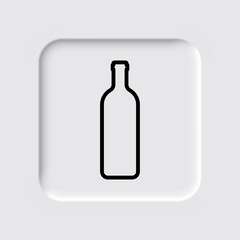 Bottle simple icon vector. Flat desing. Neumorphism design.ai
