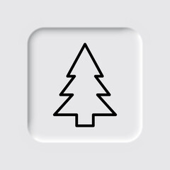 Christmas tree simple icon vector. Flat desing. Neumorphism design.ai