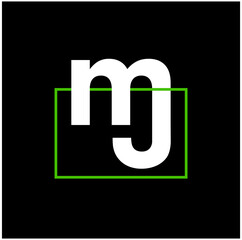 MJ company name initial letters monogram. MJ typography vector icon.