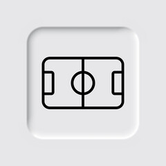 Football, soccer simple icon. Flat desing. Neumorphism design.ai