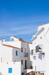 Fototapeta na wymiar Beautiful scene with white houses in Frigiliana. Malaga, Andalusia, Spain