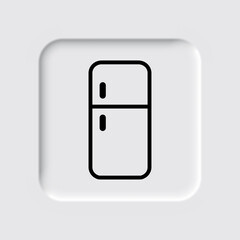 Refrigerator simple icon vector. Flat desing. Neumorphism design.ai