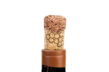 Bottle neck smeared with sealing wax with a cork.