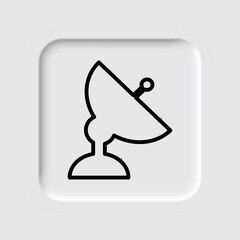 Satellite dish simple icon. Flat desing. Neumorphism design.ai