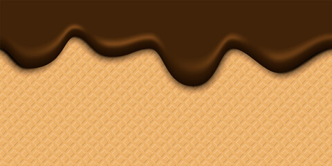Realistic chocolate falling drops. Liquid creamy texture. Yogurt creamy liquid background. White milk splash or ice cream flow soft texture for sweet dessert design. Vector illustration.
