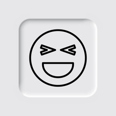 Smile simple icon, vector. Flat desing. Neumorphism design.ai