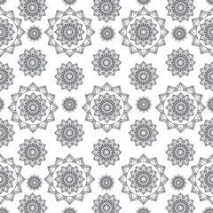 Black and white abstract flowers .vector in illustration background geometric vector seamless pattern
