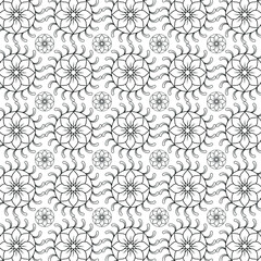 Mandala geometric pattern. Seamless vector background. Gray and white texture vector in illustration
