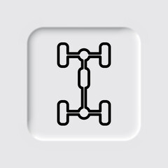 Auto simple icon vector. Flat desing. Neumorphism design.ai