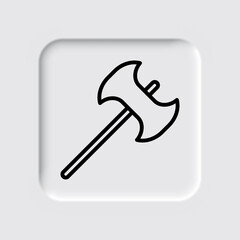 Axe simple icon vector. Flat desing. Neumorphism design.ai