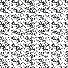 floral seamless geometric pattern on black and white background vector in illustration