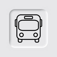 Bus simple icon. Flat desing. Neumorphism design.ai