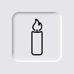 Candle simple icon. Flat desing. Neumorphism design.ai