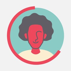 Flat style man avatar for minimalist interface design