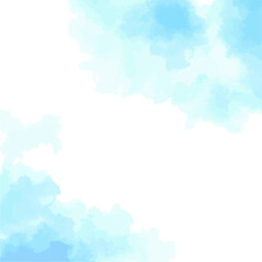Obraz premium 水彩テクスチャの背景素材 ブルー 夏イメージ 正方形