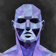 Illustration color abstraction of a man's head