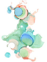 Abstract fluid art painting background in alcohol ink technique