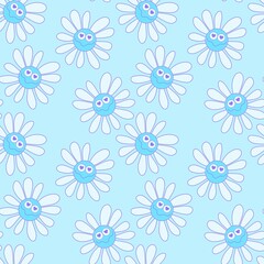 Simple floral seamless pattern with flowers for fabrics and cards and linens and kids and wrapping paper