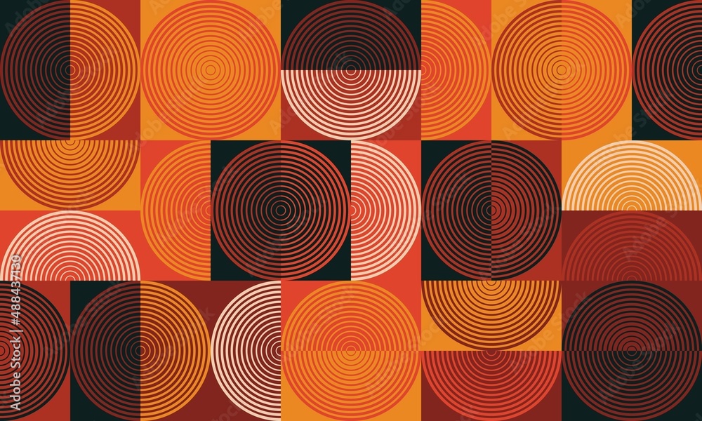 Wall mural abstract geometric pattern with simple shapes. geometry bauhaus primitive blocks suprematism style, 