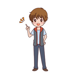 さまざまなポーズの男の子のイラスト