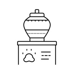 memorial urn line icon vector illustration