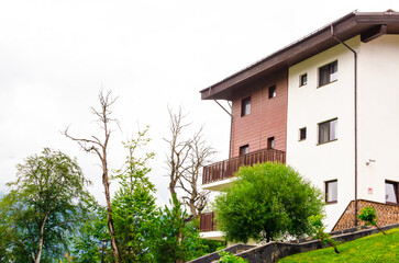 residential buildings on a ski holiday in summer