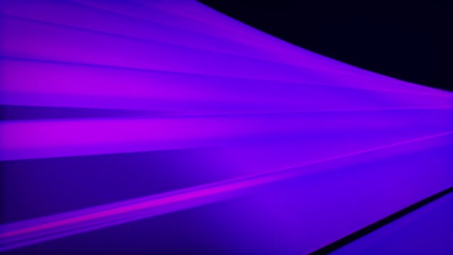 Neon purple bars, abstract animation loop.  Parallel lines construction bars 3D rendering, with a retro tech aesthetic