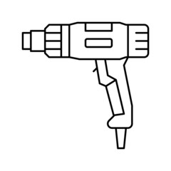 heat gun tool line icon vector illustration