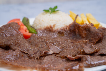 close up Döner doner kebab Kebap as a traditional meat food of turkish cuisine