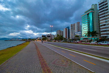 downtown city at sunset Florianópolis , Florianopolis, Santa Catarina, Brasil
