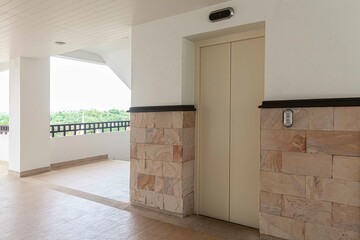 The entrance hall of the elevator in a modern building