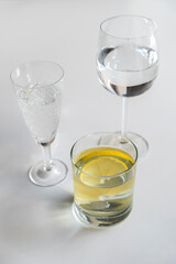 glass of water with lemon