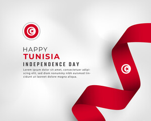 Happy Tunisia Independence Day March 20th Celebration Vector Design Illustration. Template for Poster, Banner, Advertising, Greeting Card or Print Design Element - obrazy, fototapety, plakaty