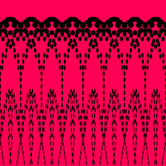 Abstract illustration for design. Black patterns on a pink background.