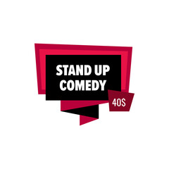 Stand up comedy night event, template emblem