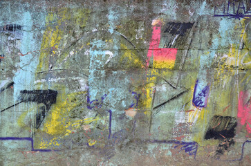 Abstract art background made on the wall. Background's photo outdoors   . 
