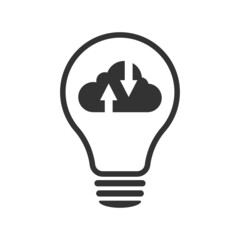 Cloud computing concept. Cloud in a light bulb. The technology of business to the future concept.