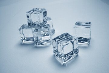 ice cubes on the glass