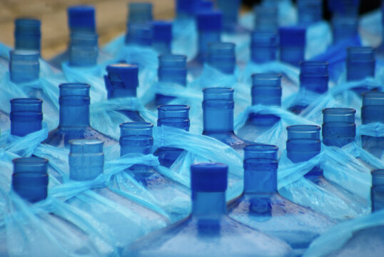 Big blue water bottle necks