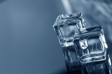 ice cubes on the glass