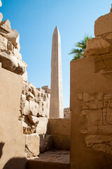 Obelisk at Karnak Temple, Thebes, dedicated to Amun, Luxor, Egypt
