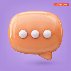3d speech bubble. Chat, message render vector icon