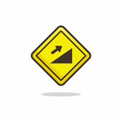 Hill sign icon. Hill sign flat style isolated on a white background - stock vector.