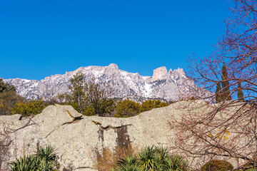 View of Ai Petri Mountain in clear sunny weather.