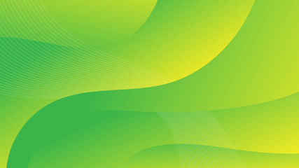  Modern Abstract Background with Motion Waves Element and Green Yellow Color