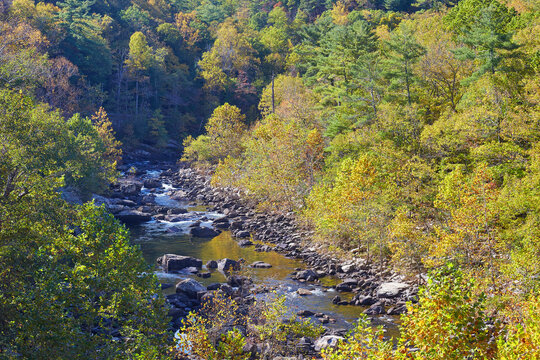 View Of The Maury River As It Traverses Goshen Pass, Located In The Appalachian Mountains Near Lexington, Virginia