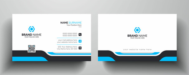 Creative and professional business card design  |  Blue color modern business card template