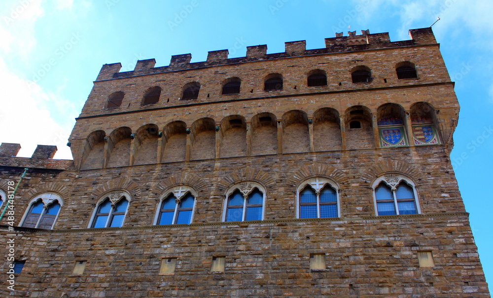 Wall mural palazzo vecchio building in florence, in piazza della signoria, built in 1299-1314 according to the 